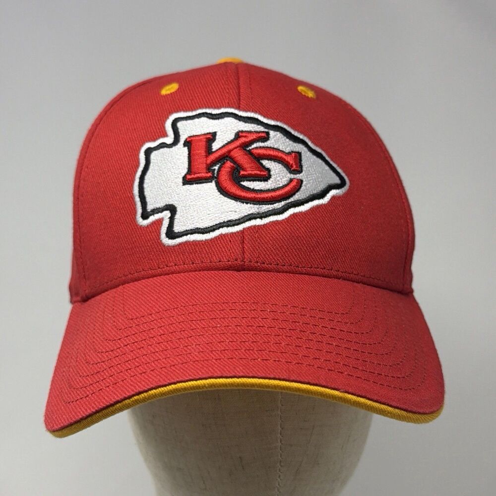 Kansas City Chiefs NFL Team Apparel Adjustable Hat Cap Red Yellow OSFA